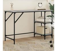 Desk Grey Sonoma 120x50x75cm Engineered Wood Top Metal Frame Adjustable Shelf UK