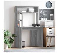 Desk Grey Sonoma 91x50x149cm Engineered Wood 2-Shelf Compact Home OfficeMatteTop