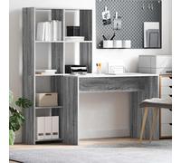 Desk with Shelf with Storage Engineered Wood Home Office Study Desks vidaXL