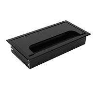 Desk Grommet Cable Hole Cover Box Aluminum Alloy Cord Management Organizer for Computer Desk Office Desk Black 160x80x27mm