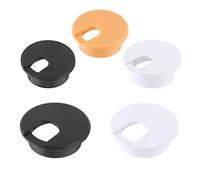 Desk Grommet Metal 35/50mm ABS Wire Hole Covers Grommet Cable Cover Furniture Hardware Plastic Line Holder For Computer Desk Table(Black-50mm)