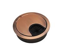 Desk Grommet Metal 60mm Metal Threading Cover Cable Desk Grommet with Brush Opening Surface Port Hole Covers for Wire Organizer 1PCS(Ancient red)