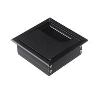 Desk Grommet with Hole Saw, 80x80/160/275mm Aluminum Alloy Wire Hole Cover Computer Grommet Line Box Office Desk Table Cable Fastener Cable Clamp Hardware(Black,80x80mm)