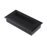 Desk Grommet with Hole Saw, 80x80/160/275mm Aluminum Alloy Wire Hole Cover Computer Grommet Line Box Office Desk Table Cable Fastener Cable Clamp Hardware(Black,80x160mm)