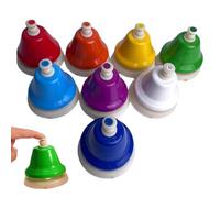 Desk Hand Bells Music Toys 8 Notes Colorful Table Bells