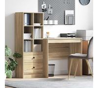 Desk & Highboard 135.5x50x127cm Sonoma Oak Engineered Wood 2 Drawers Modern Home