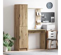 Desk & Highboard set Artisan Oak Engineered Wood 113.5x39x168cm 2-door Durable.
