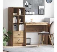 vidaXL Desk Artisan Oak 135.5 x 40 x 127 cm 2 pcs, Brown