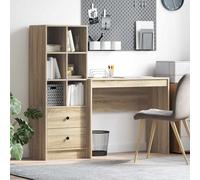 Desk & Highboard Sonoma Oak 135.5x40x127cm Engineered Wood 2 Drawer Office Home