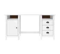 vidaXL Desk Hill White 150x50x74 cm Solid Pine Wood UK GF0