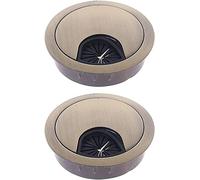 desk hole cover, 2 Pcs Zinc Alloy Base Computer Grommet Table Cable Outlet Port(Bright Silver,60mm)