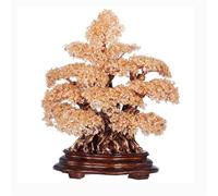 Desk Indoor Home Citrine Fortune Tree, Crystal Money Office Decoration, Feng Shui Luck Bonsai Decor