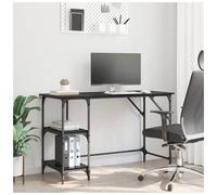 Desk Industrial Black Oak 120x50x75cm Engineered Wood 3 Shelves Storage Sturdy