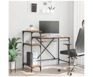 Desk Industrial Computer 105x50x90cm Old Wood Engineered Wood 3 Shelves Sturdy.