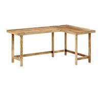 Desk L-Shaped Solid Mango Wood Natural 165x110x75cm Rustic Large Workstation Pro