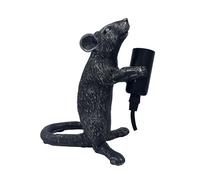 Desk Lamp 3D Resin Black Mouse Design Novelty Bulb Electric Bedside Lamp 18cm