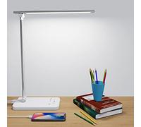 Desk lamp,Aogled Eye-Caring Table Lamp,Dimmable Bedside lamp with USB Charging Port,5 Color Modes x 5 Brightness Levels,Touch Control,for Home,Office,Bedroom,Reading,Work,Study Led Desk Lamp White