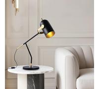 Desk Lamp Black,Industrial Bedside Table Lamp for Bedroom Living Room,Vintage Lamps Home Office Decor,Modern Desk Light for Nightstand,Study,Reading,Desk Lamps for Architect,Metal Shade 360°Adjustable