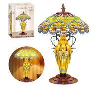 Desk Lamp Building Blocks Set. Art Deco Lamp Bedroom Bamps Retro Model Kit for LED And USB, An Art Deco Bamp and Building Bets for Christmas Birthday Halloween New Year Dresses for Boys and Girls