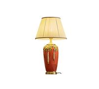 Desk lamp Country Ceramic Table Lamp Romantic and Warm Bedroom Bedside Lamp Living Room Study Vase Decorative Table Lamp (Color : A Size : 32x61cm)