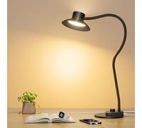 Desk Lamp,Eye-caring Dimmable Bedside lamp with Dual USB Charging Port, 5 Light Modes & Stepless Dimming, 1400LM Desk Light with Flexible Neck for Home, Office, Bedroom, Reading, Work, Study,12V 2A