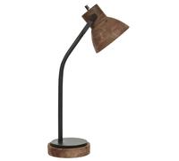 Beliani Desk Lamp KOLAR Mango Wood Dark Brown, Brown