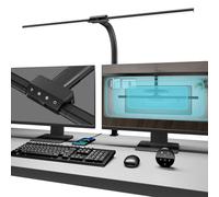 Desk lamp,LED Desk Lamps for Home Office,Dimmable Double Head Led Desk Light,24W Eye Caring Architect Lamp with Flexible Gooseneck Desk Lamp with Clamp, LED Table Light for Reading,Memory Function