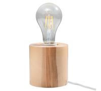 Desk lamp natural wood 10x10x10cm cylindrical Scandinavian E27 1x60W minimalist.