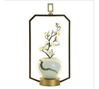 Desk Lamp New Chinese Table Lamp Living Room Bedroom Bedside Front Desk Ceramic Flower Arrangement Zen Meaning Chinese Style Modern Chinese Decoration Lamp Bedside Table Lamp
