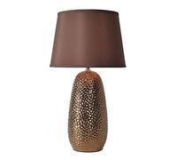 Desk Lamp Rustic Table Lamp Hammered Textured Ceramics Oatmeal Linen Drum Shade Bedside Table Lamp for Living Room Family Bedroom Bedside Nightstand Bedside Table Lamp