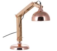 Beliani Desk Lamp Salado Adjustable Wood Copper