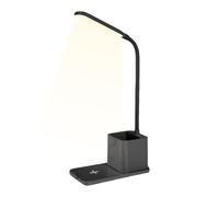 Desk Lamp, Wireless Charger, Wireless Charging Energy Efficient Dimmable Light Space Saver Phone Stand Minimal Setup Storage Cup, Portable Phone Charger, Pen Cup Desktop Accessories Lighting for Colle