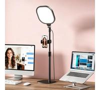 Desk Lamp with Stand & Phone Holder, Adjustable Video Conference Light, Home Office Webcam Lighting for Zoom Meeting & Live Streaming