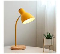 Desk Lamp,Wood Adjustable Table Lamp Iron Macarons Simple Table lamp Designer Table Lamp Eye Protection Reading Lights Bedside Table Lamp Office Lamp Nightstand Light for Living Room Bedroom,Yellow