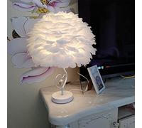 Desk Lamps Feather Table Lamp Crystal Heart Shape Modern Romantic Bedroom Bedside Lamp for Bederoom Children Room, White