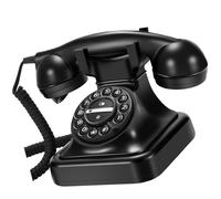 Desk Landline Telephone Mechanical Bells Ringing Retro Dialling Pad Corded Operate Redial Capability ABS Materials Classical Fixed Telephone