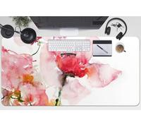 Desk Mat 100x50 cm Protection and Decoration Non-Slip Scratch-Resistant PVC Vinyle Waterproof for Keyboard and Mouse Decor for Office and Home Easy Clean - Watercolor Flowers