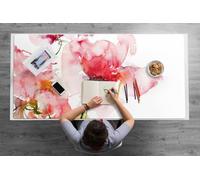 Desk Mat 120x60 cm Protection and Decoration Non-Slip Scratch-Resistant PVC Vinyle Waterproof for Keyboard and Mouse Decor for Office and Home Easy Clean - Watercolor Flowers