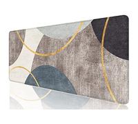 Desk Mat, 32" x 12" XXL Extended Large Gaming Mouse Pad, Desktop Decor Desk Pad, Cute Men Women Office Supplies and Accessories, XL Mouse Mat for Laptop & Keyboard, Abstract Art Circle