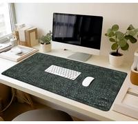 Desk Mat 35x59cm Waterproof Office Desk Pad for Keyboard & Mouse, Non-Slip Mat, Laptop & PC Desktop Protector Black Faux Leather Desk Blotter for Home & Office (Green, 59x35 cm)