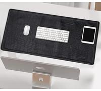 Desk Mat 35x59cm Waterproof Office Desk Pad for Keyboard & Mouse, Non-Slip Mat, Laptop & PC Desktop Protector Black Faux Leather Desk Blotter for Home & Office (Black, 59x35 cm)