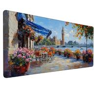 Desk Mat Architecture Gaming Mouse Pad Flower, Non-Slip Large Mouse Mat 31.5x15.7x0.12 Inch, Extended Waterproof Desk Pad with Stitched Edges, Computer Office Accessories for Office,Home, Model 635