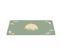 Desk Mat Black & Red Mouse Pad Koi Fish Sun Cloud Art Seal Sunrise Large XXL Gaming Deskmat Rubber Mousepad(TT004499,300x700x3mm)