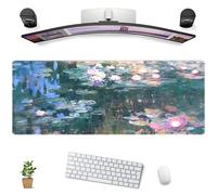 Desk Mat Cute Abstract Oil Painting Mouse Pad Boho Floral Desk Pad XL Large Extended Mousepad Desk Matt for Desktop, Computer Keyboard and Mouse Mat for Women Office Decor Accessories 31.5x11.8 in