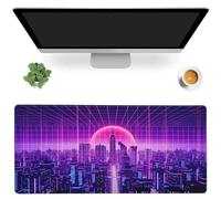 Desk Mat,Cyberpunk Gaming Mouse Pad,XXL Extended Mouse Pad Mat for Office,Computer,Keyboard with Non-Slip Base Stitched Eges Mousepad 35.4x15.75 inch