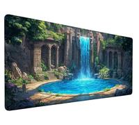 Desk Mat Fall Gaming Mouse Pad Architecture, Non-Slip Large Mouse Mat 31.5x15.7x0.12 Inch, Extended Waterproof Desk Pad with Stitched Edges, Computer Office Accessories for Office,Home, Model 605