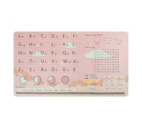 Desk Mat for Children 70 x 40 cm Pink Cloud Pattern ABC Desk Pad Double Sided PU Leather Mouse Mat Waterproof Wipe Clean Office Pad for Girls School Home Office