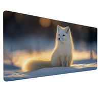 Desk Mat Fox Gaming Mouse Pad Snow, Non-Slip Large Mouse Mat 31.5x15.7x0.12 Inch, Extended Waterproof Desk Pad with Stitched Edges, Computer Office Accessories for Gaming,Office,Home, Gifts, Model 317