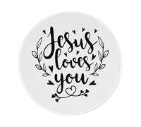 Desk Mat Jesus Loves You Religious Christianity 6 Mouse Pad Durable Mouse Mat Non-Slip Rubber Base Mousemat For Computer Office Studying 20X20 Cm