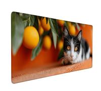 Desk Mat Large 1000x500mm, Black Gaming Mouse Pad Cat Desk Mat with 3MM Stitched Edges, Non-Slip Rubber Base Mousepad Home Decor for PC, Laptop, Gaming, Office and Home, Gifts for Women -bby250945